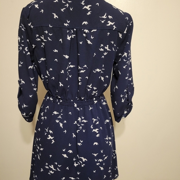 Indigo Rose Blue Dress Small Clinch  Waist Vacation Summer - Picture 5 of 5